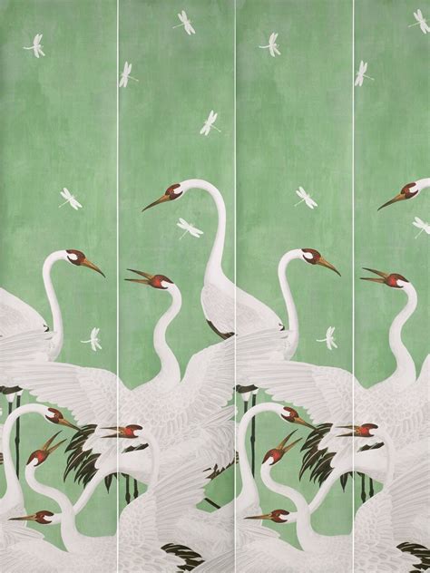 gucci heron printed wallpaper